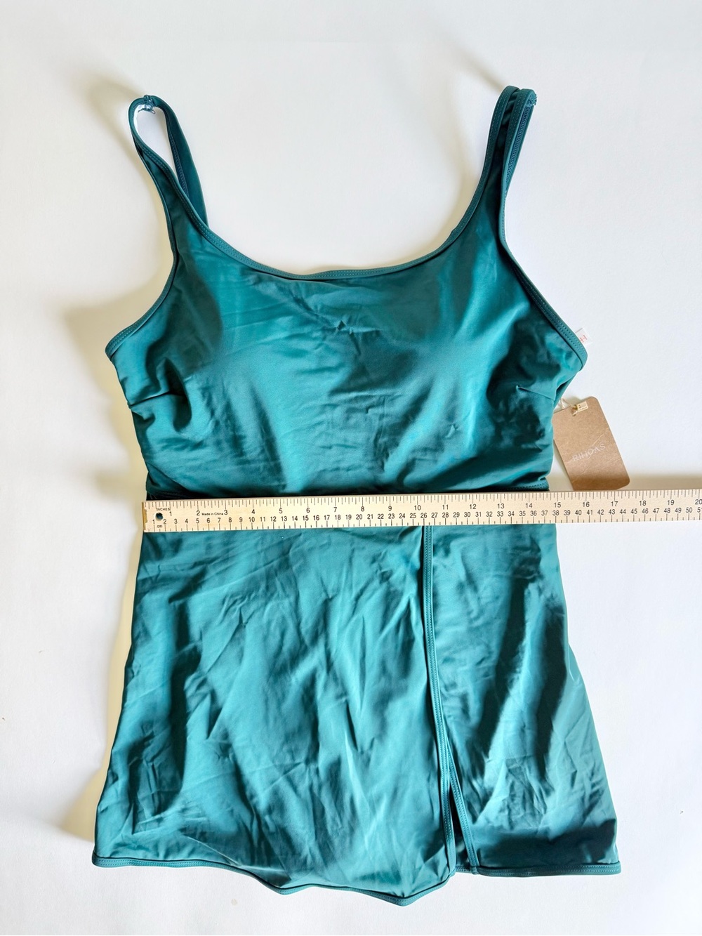 Rihoas Teal Green Swimdress with Built-In Shorts - Picture 7 of 12